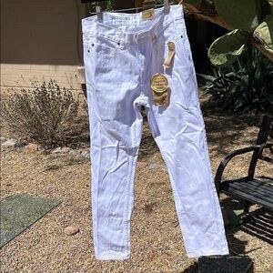 Vintage Genes White Denim Jeans Slim Straight 30X